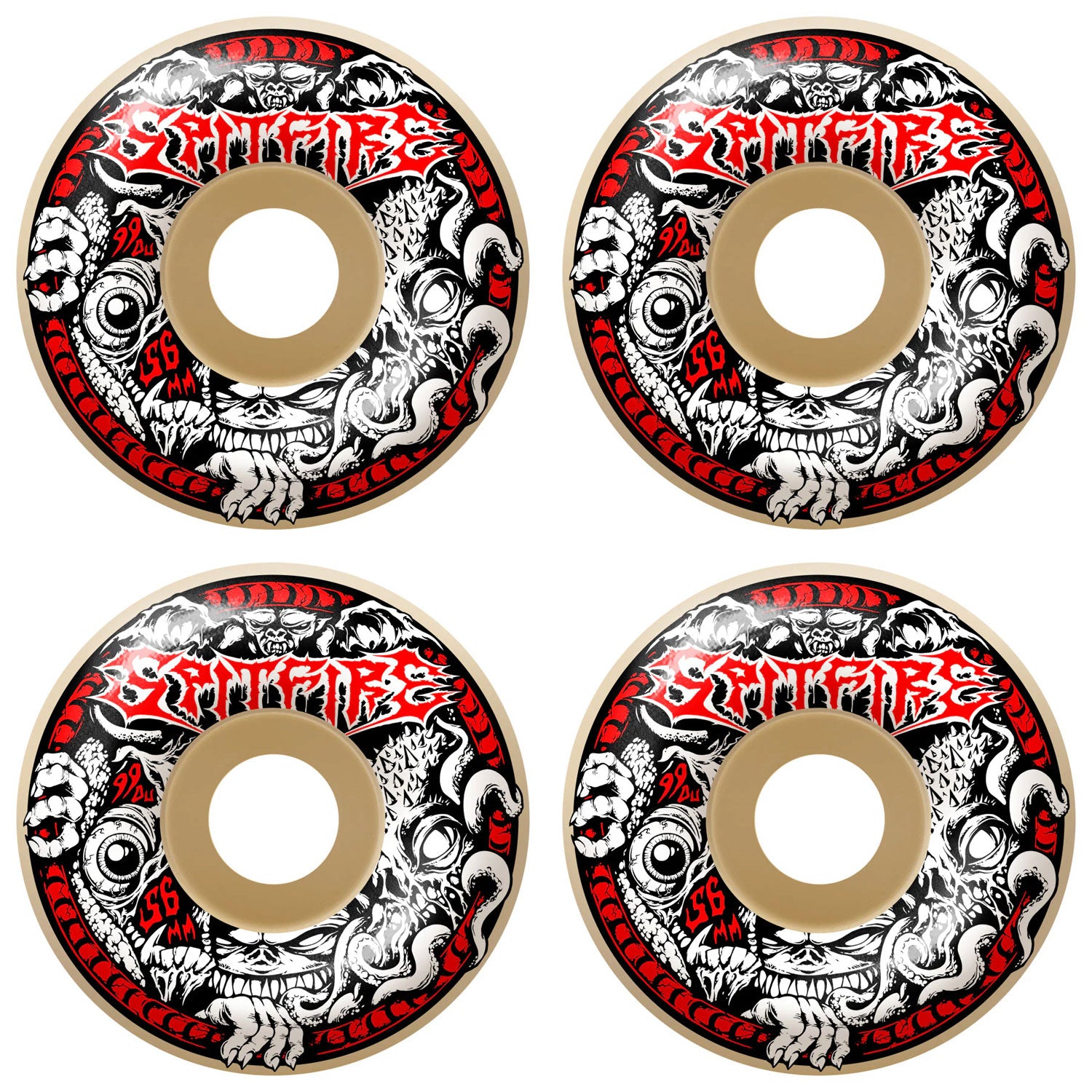 スケートボード SF Deluxe F4 99 Demongate NAT 56mm Spitfire Skateboard Wheels 56mm F4 99A Demon Gate Radial