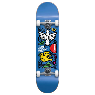 Almost Complete Skateistan Sky Brown Doodle Blue 7.5"