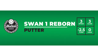 Westside Disc Golf BT Medium Burst Swan 1 Reborn Putter 3/3/-2.5/0 Grey/Black 175 grams
