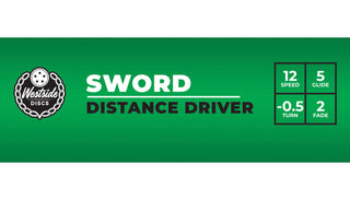 Westside Discs Disc Golf VIP Sword Distance Driver 12/5/-0.5/2 Orange/Turquoise 171 grams