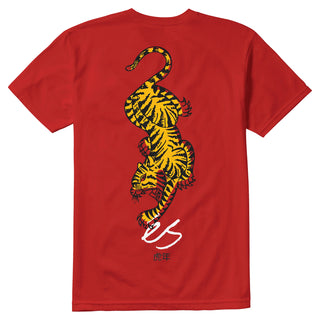 Es Shoes Shirt Tiger Block Red