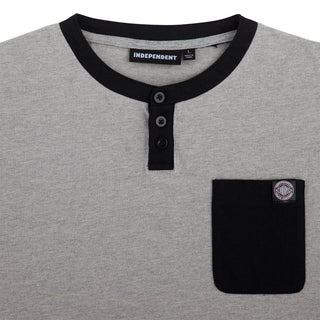 Independent Trucks Shirt BTG Label Henley Heather Grey/Black