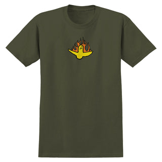 Krooked Skateboards Shirt Firebird Military Green