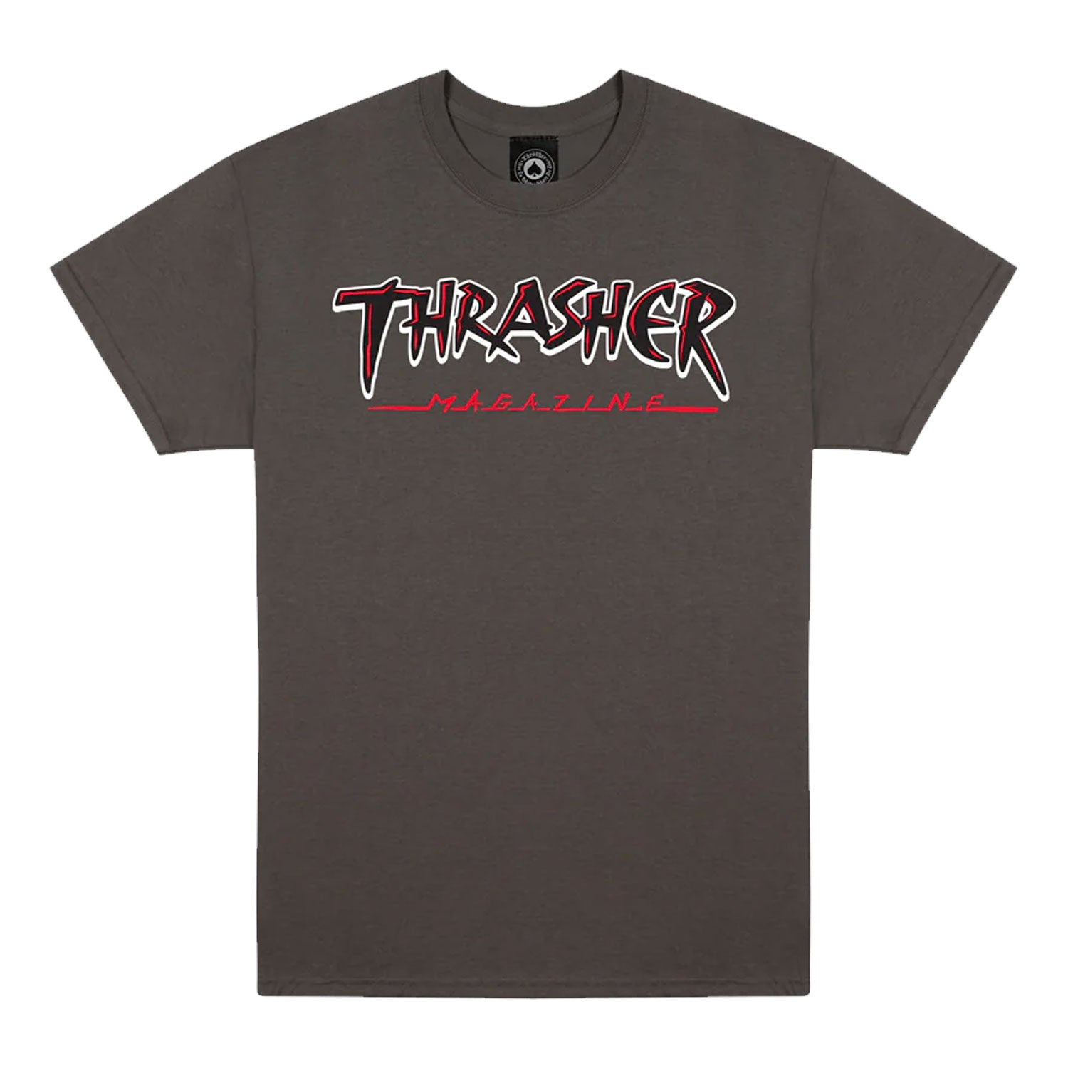 【THRASHER】 FLAME TEE - CHARCOAL FLAME - TSHIRT - CHARCOAL – Thrasher Magazine