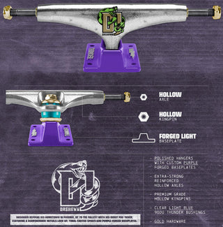 Thunder Skateboard Trucks Dashawn Jordan Diamondback Hollow Lights Polished/Purple 149 (8.5")