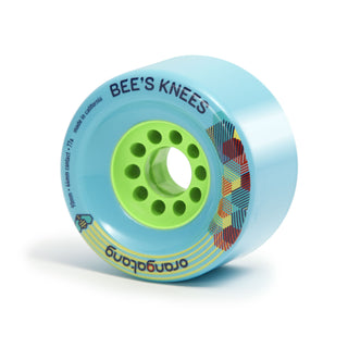 Orangatang Longboard Wheels Bees Knees Blue 90mm 77A with Loaded Jehu V2 Bearings
