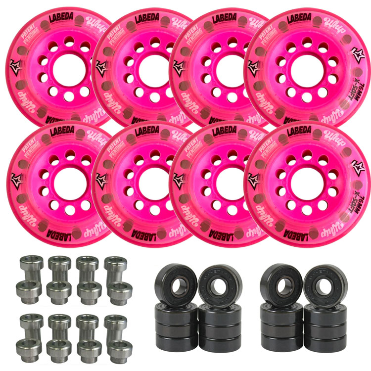 Skate Roller Labeda Gripper Rollhockey-Rollen, Rot, 72 Mm, 76A, 4 Stück Bauer Inline Skates