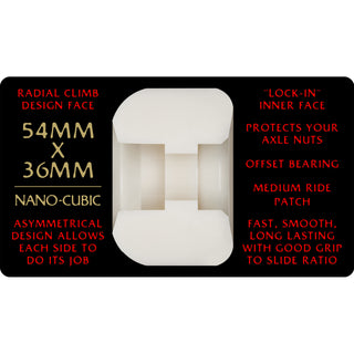 Powell Peralta Skateboard Wheels 54mm x 36.5mm Dragon Formula 93A Nano Cubic Off White