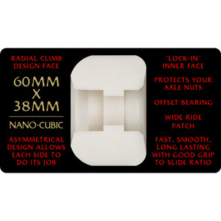 Powell Peralta Skateboard Wheels 60mm x 38mm Dragon Formula 93A Nano Cubic Off White