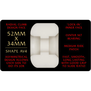 Powell Peralta Skateboard Wheels 52mm x 34mm Dragon Formula 93A AV4 Nano Rat Off White