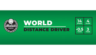 Westside Disc Golf VIP World Distance Driver 14/4/-0.5/3 Blue/Turquoise 175 grams