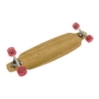 BAMBOO  LONGBOARD DROP THROUGH Skateboard THRU SPEED BOARD 70mm RED Whls