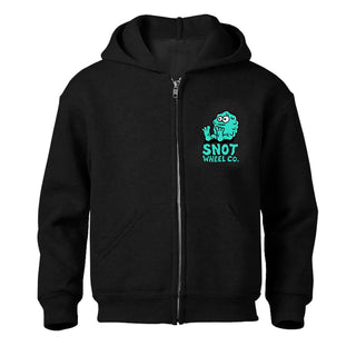 Snot Wheel Co. Skateboard Zip Up Hoody Booger Logo Black