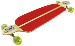 DOUBLE DROP LONGBOARD Hybrid Thru and Down Shape 9.75 in RED GRIP