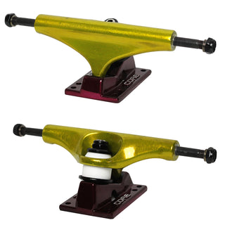 Core Hollow Trucks 5.25 (8.0") Anodized Gold With Red Base (Hollow Kingpin)