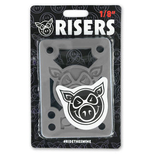 Pig Skateboard Risers 1/8" Grey (Pair) Pig Piles Riser Shock Pads (soft)