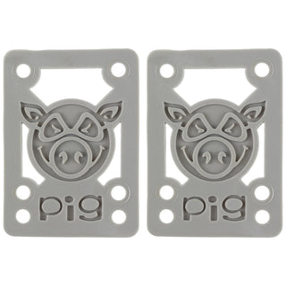Pig Skateboard Risers 1/8" Grey (Pair) Pig Piles Riser Shock Pads (soft)