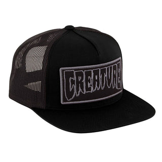 Creature Hat Reverse Patch Mesh Trucker Black