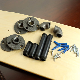 Floating Industrial Style Maple Skateboard Deck Shelf with Pipe Mounting System 7.75" Natural