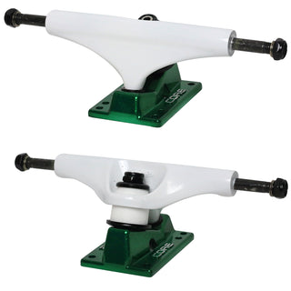 Core Hollow Trucks 5.25 (8.0") White With Green Base (Hollow Kingpin)