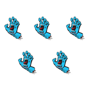 Santa Cruz Skateboard Sticker Screaming Hand Blue 3.5" 5-Pack
