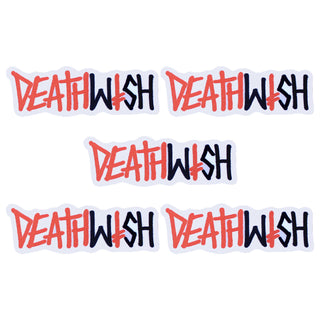 Deathwish Skateboard Sticker Graffiti Logo Red/Black 6.5"x2.5" 5-Pack