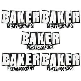 Baker Skateboards Clear Mylar Sticker Brand Logo 2.5" x 4" 5-Pack