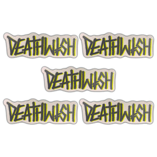 Deathwish Skateboards Sticker Deathspray Glitter Grey/Yel 6.5" 5-Pack