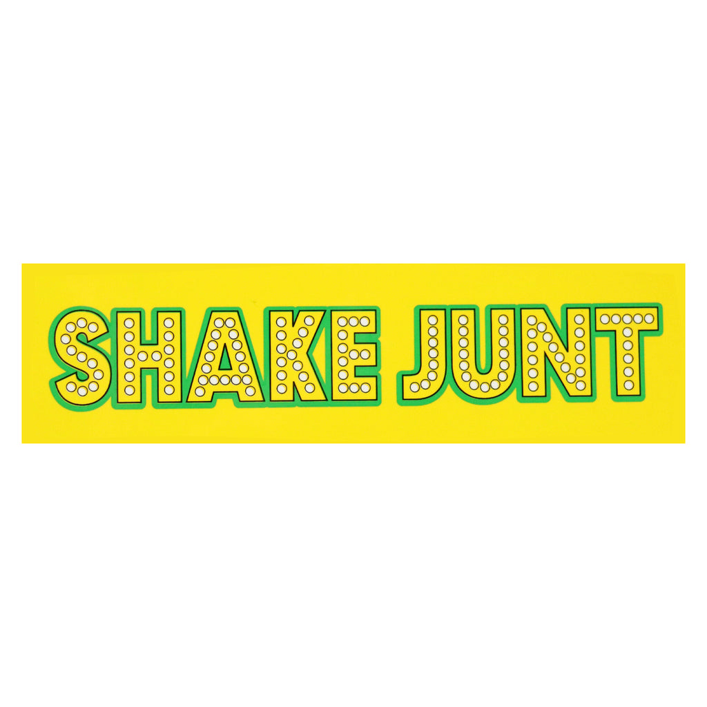 Shake Junt Skateboard Sticker Bar Logo Yellow 7.5