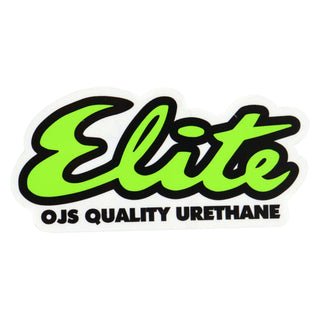 OJ Skateboard Wheels Elite Clear Mylar Sticker 4" x 2" Green