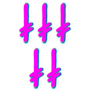 Deathwish Skateboards Sticker Gang Logo Mylar Pink/Blue 2.5" x 5.5" 5-Pack