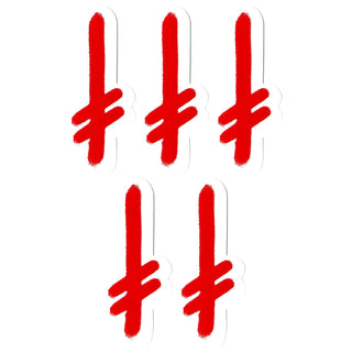 Deathwish Skateboards Sticker Gang Logo Mylar Red/White 2.5" x 5.5" 5-Pack