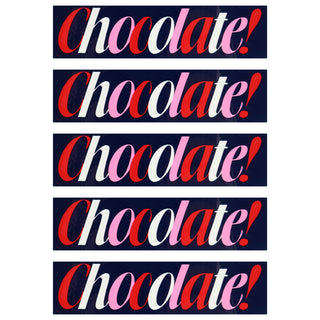 Chocolate Skateboard Sticker Bar Navy/Red/Pink 1.5" x 5" 5-Pack