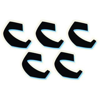 Chocolate Skateboard Sticker Shadow Black/Blue 3.25" x 2.75" 5-Pack