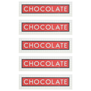 Chocolate Skateboard Sticker Tiled Red 1.5" x 5" 5-Pack