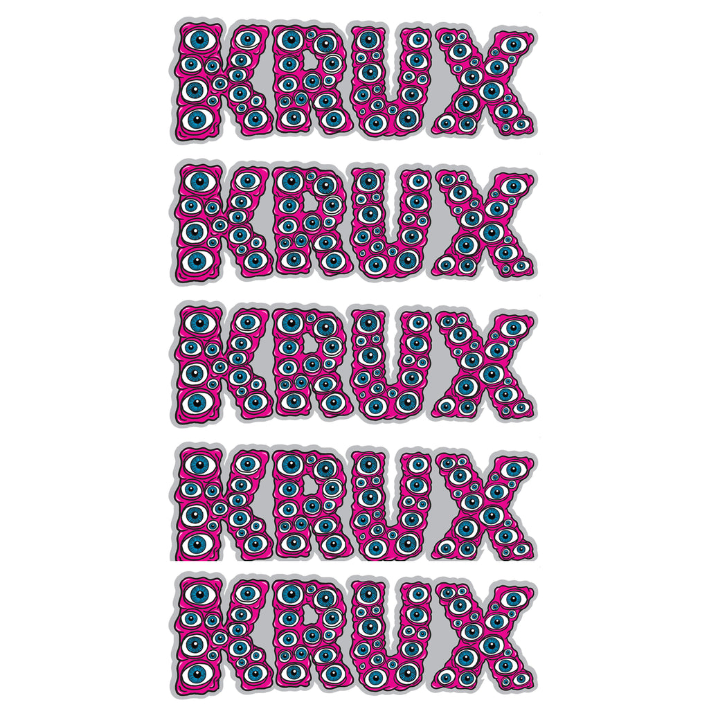 Krux Trucks Sticker FOS Eyeballs Clear Mylar Multi 4