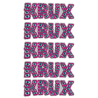 Krux Trucks Sticker FOS Eyeballs Clear Mylar Multi 4" 5-Pack