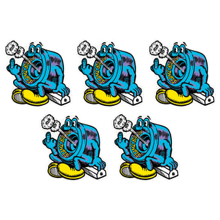 Slime Balls Skateboards Sticker Puff Balls Blue/Yellow 3" 5-Pack