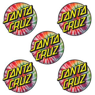 Santa Cruz Skateboard Sticker Tie Dye 3" 5-Pack