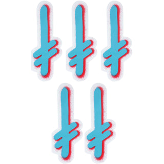 Deathwish Skateboards Sticker Gang Logo Mylar Blue/Red 2.5" x 5.5" 5-Pack