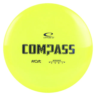 Latitude 64 Disc Golf Frost Compass Midrange Disc 5/5/0/1 Yellow/Blue 177 grams