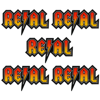 Real Skateboard Sticker Deeds Black/Red 4.5" x 2.5" 5-Pack