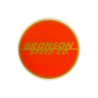 Bronson Bearings Mylar Skateboard Sticker Spot Logo Flash Orange 3"