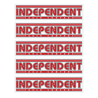 Independent Trucks Mylar Skateboard Stickers T/C Bauhaus Red/Black 6" x 1.5" 5-Pack