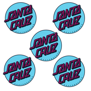 Santa Cruz Skateboard Mylar Stickers Other Dot Blue/Purple 3" 5-Pack