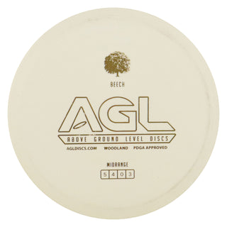AGL Disc Golf Woodland Glow Beech Midrange Disc 5/2/0/3 White/Gold 175 grams
