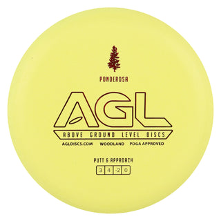 AGL Disc Golf Woodland Ponderosa Putter 2/4/-2/0 Yellow/Red 172 grams