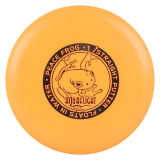 AquaFlight Floating Disc Golf Peace Frog Putter 3/3/0/1 Orange/Silver 133 grams