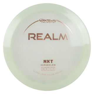 Gateway Disc Golf NXT Superglow Realm Distance Driver 12/5/-1/3 Glow/Rose Gold 176 grams