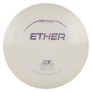 Gateway Disc Golf NXT Superglow Ether Distance Driver 12/6/-1/2 Clear/Lavender Scratch 176 grams